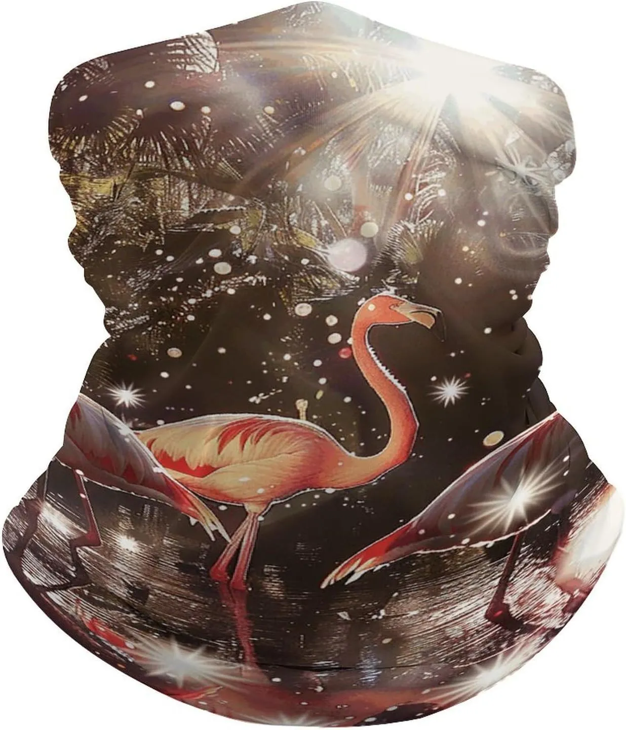 Peach Flamingo Image Neck Gaiter UPF 50  Sun Protection Face Mask Elastic Balaclavas Bandana Cooling Face Cover Scarf Cycling Neck Warmer Breathable Headwear for Men Women
