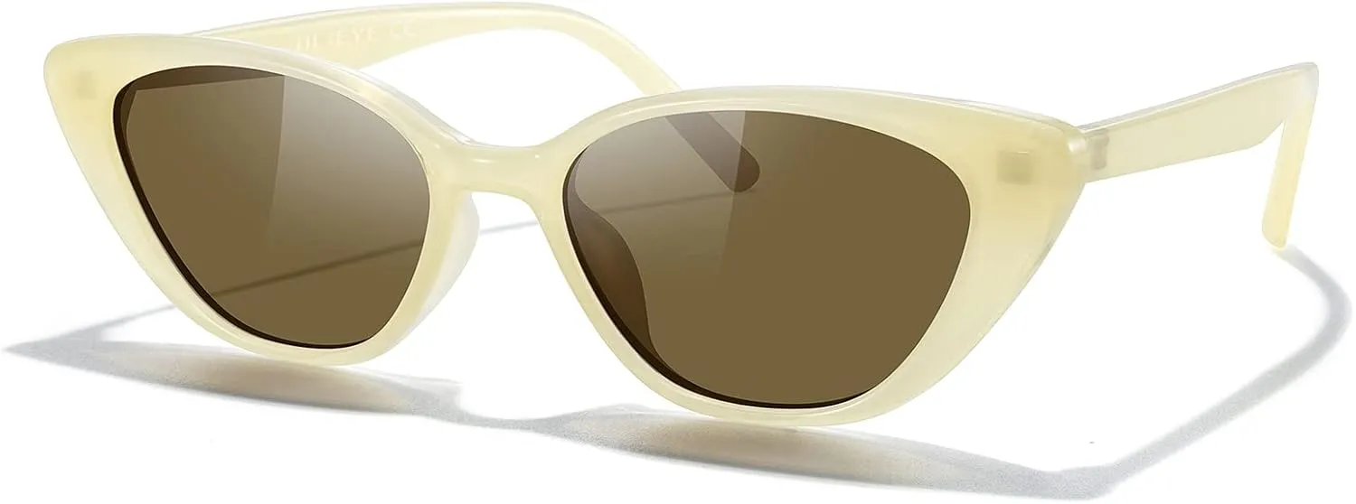 Polarized Sunglasses Retro Vintage Narrow Cat Eye Sunglasses for Women Goggles tr90 Frame