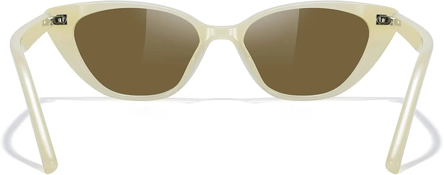 Polarized Sunglasses Retro Vintage Narrow Cat Eye Sunglasses for Women Goggles tr90 Frame
