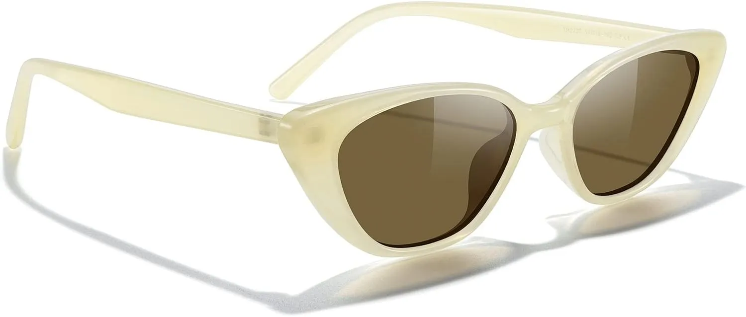 Polarized Sunglasses Retro Vintage Narrow Cat Eye Sunglasses for Women Goggles tr90 Frame