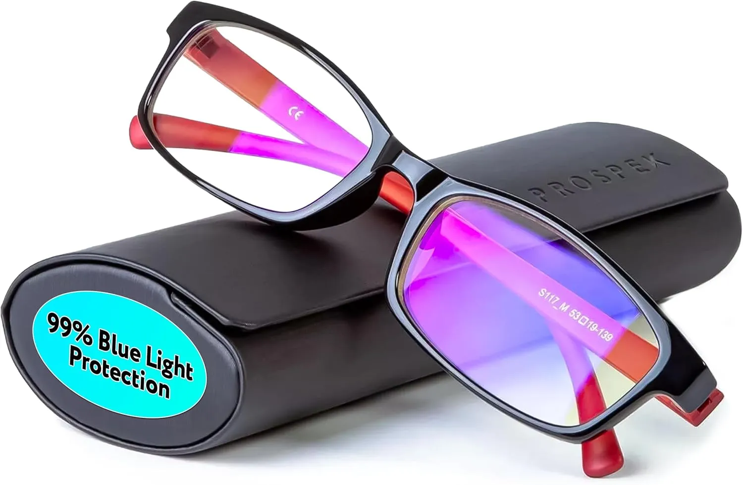 Prospek Blue Light Glasses for Woman and Men – Superior 99% Blue Light Blocking Computer Glasses, Anti-Glare Bluelight Reading Glasses, Regular, No Magnification
