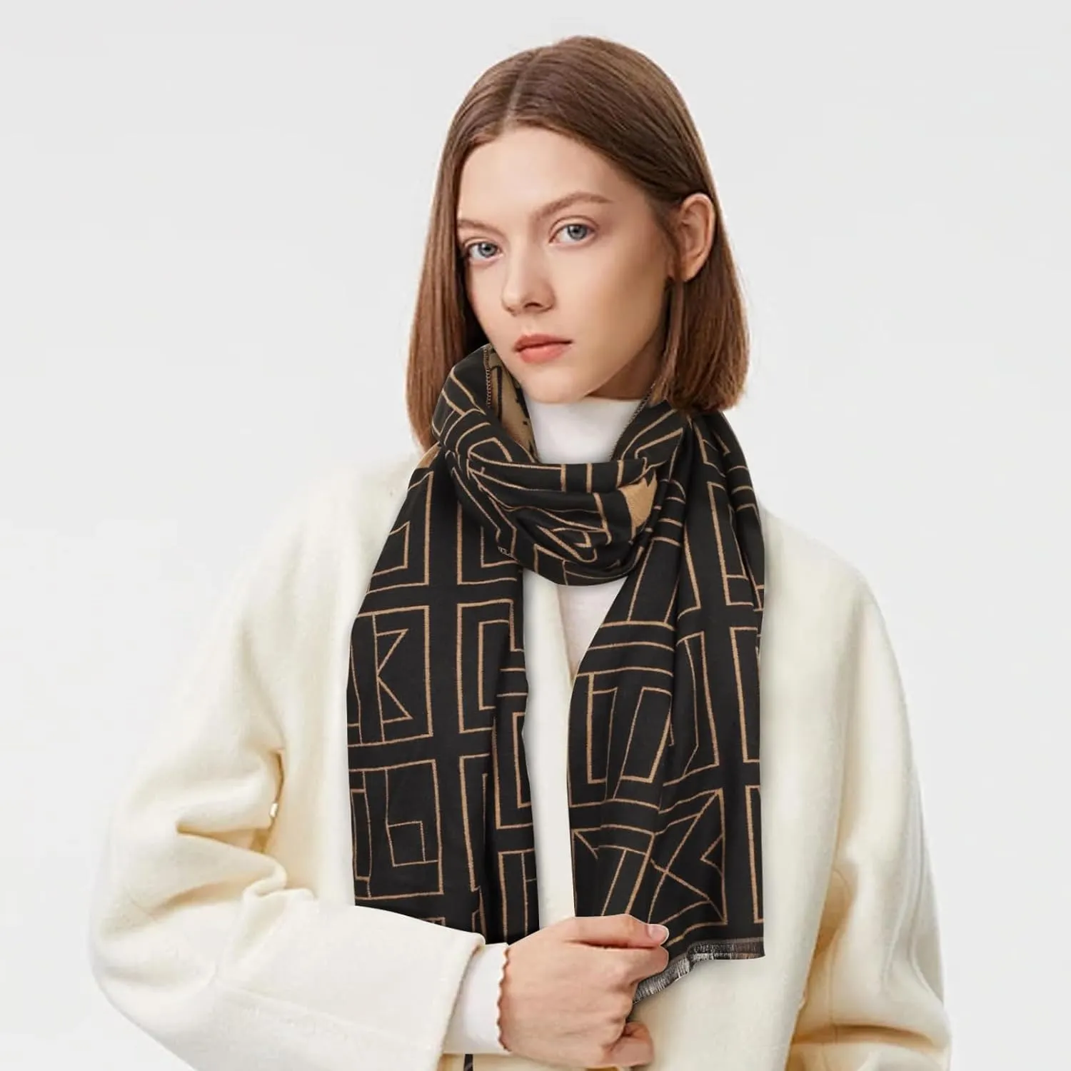 Relang Scarfs for Women Pashmina Silky Shawl Wrap for Evening Dressing Blanket Open Front Poncho Cape