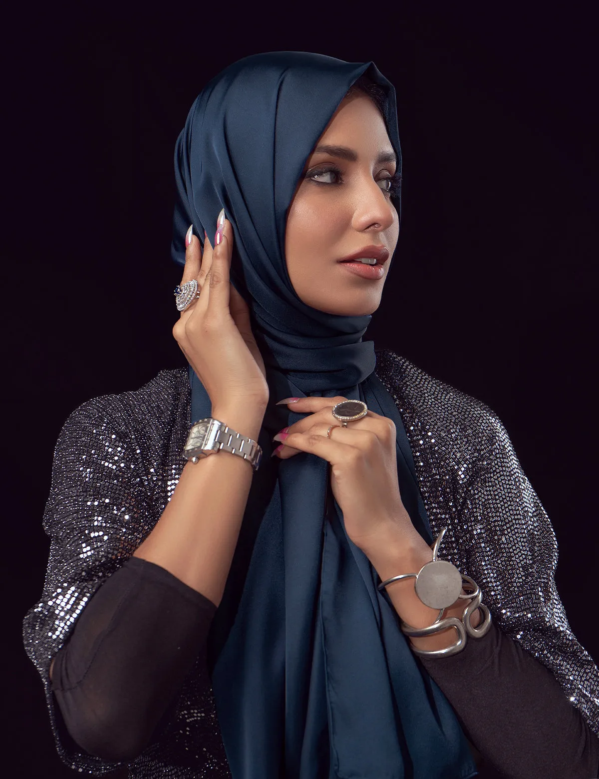 Satin Silk - Navy
