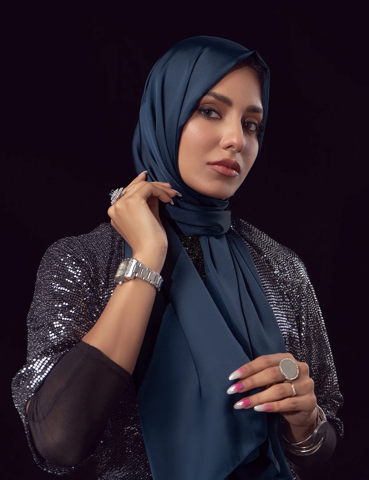 Satin Silk - Navy