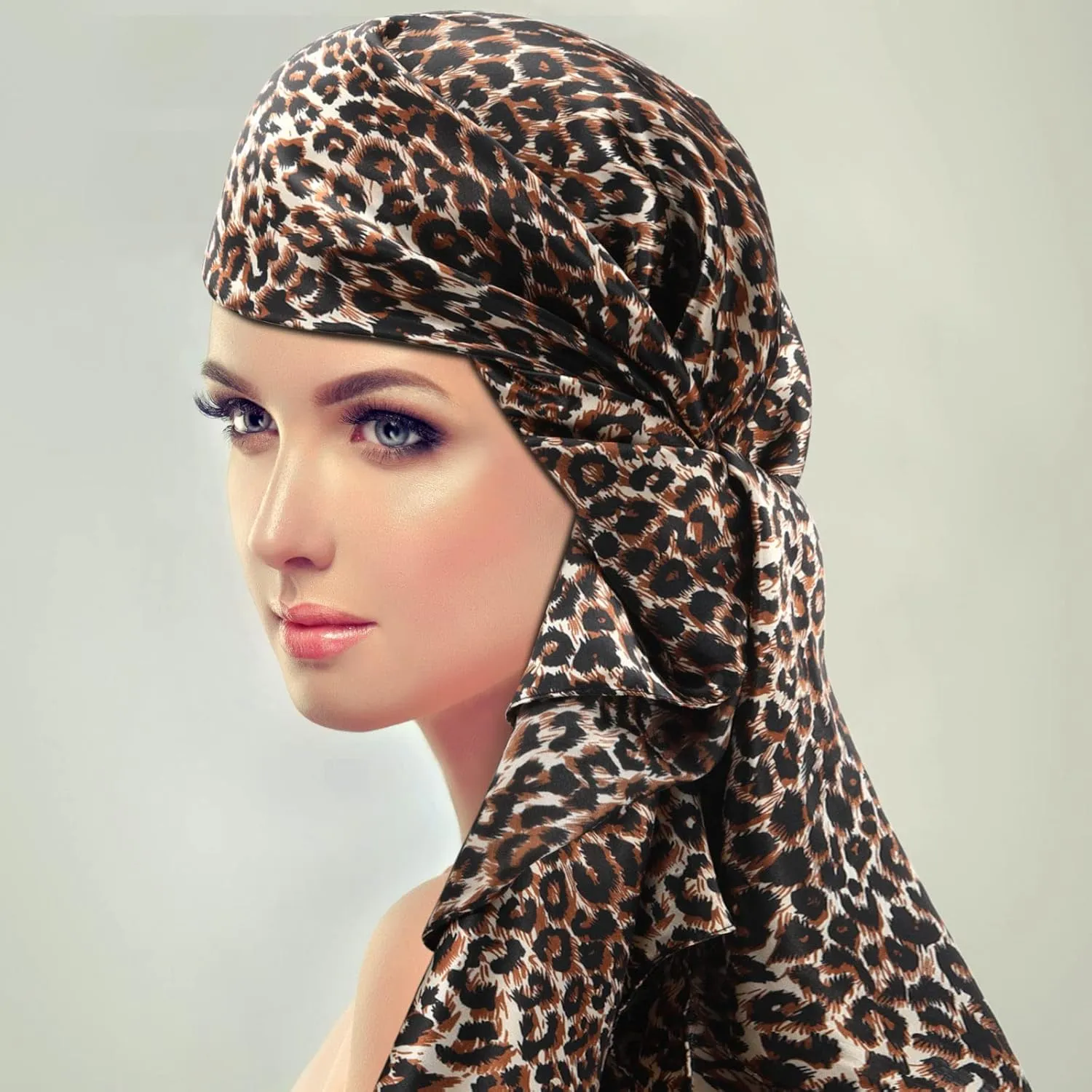 SATINIOR 35 Inch Silky Head Scarf 2 Pcs Large Square Neck Scarf Sleeping Hair Wrapping Satin Bandana for Women
