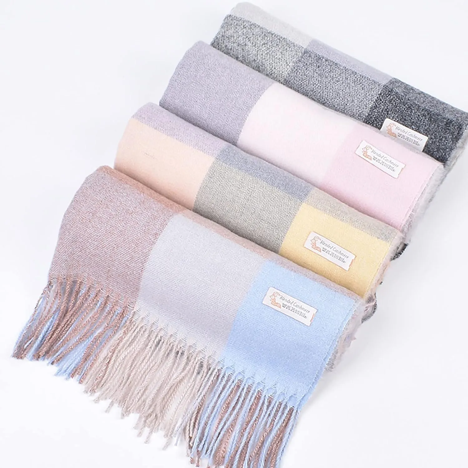 Scarf for Women Women'S Autumn And Winter Solid Color Shawl Scarf Thickening Warm Fringe Scarf Large Warm Soft Scarves