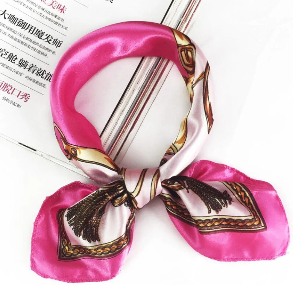 Silk Scarf Lightweight Neckerchief Women Men Small Square Digital Printed Scarves For Bag Hair Scarves Gift