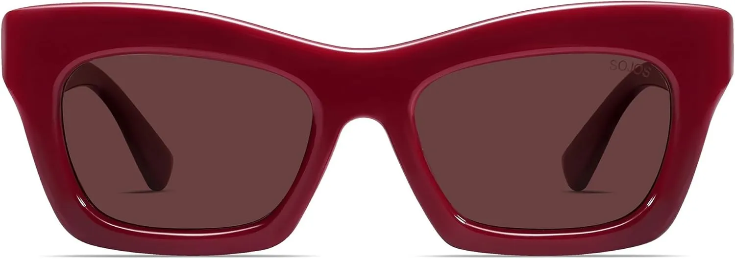 SOJOS Trendy Cat Eye Polarized Sunglasses for Women Men Retro Chunky Designer Sunnies SJ2339