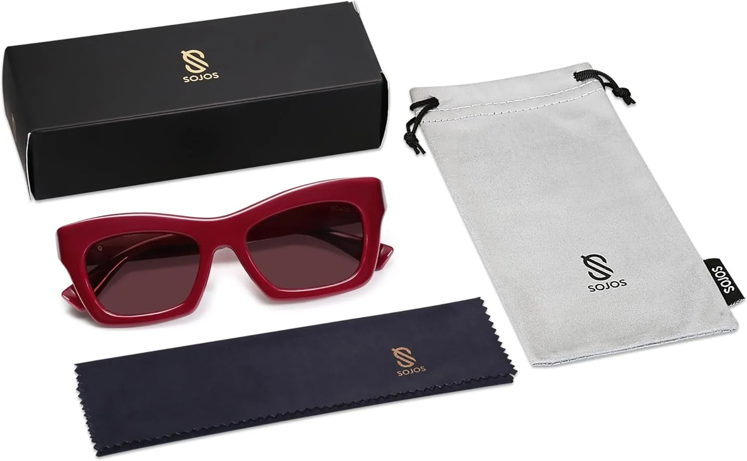 SOJOS Trendy Cat Eye Polarized Sunglasses for Women Men Retro Chunky Designer Sunnies SJ2339