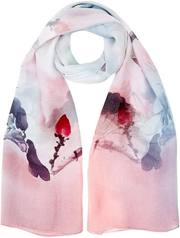 Square Large Neck Scarf Silk Scarf Ladies Digital Printed Neck Scarf Breathable Lightweight Chiffon Shawl Soft