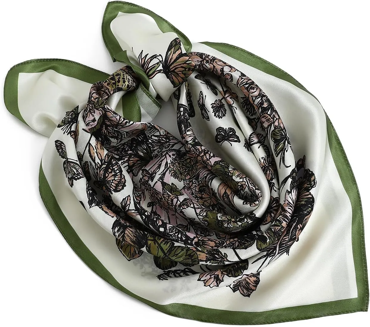 STARWHISPER 100% Pure Mulberry Silk Square Scarf-27''x27 Lightweight Hair Scarves Headscarf Night Sleeping with Gift Packed