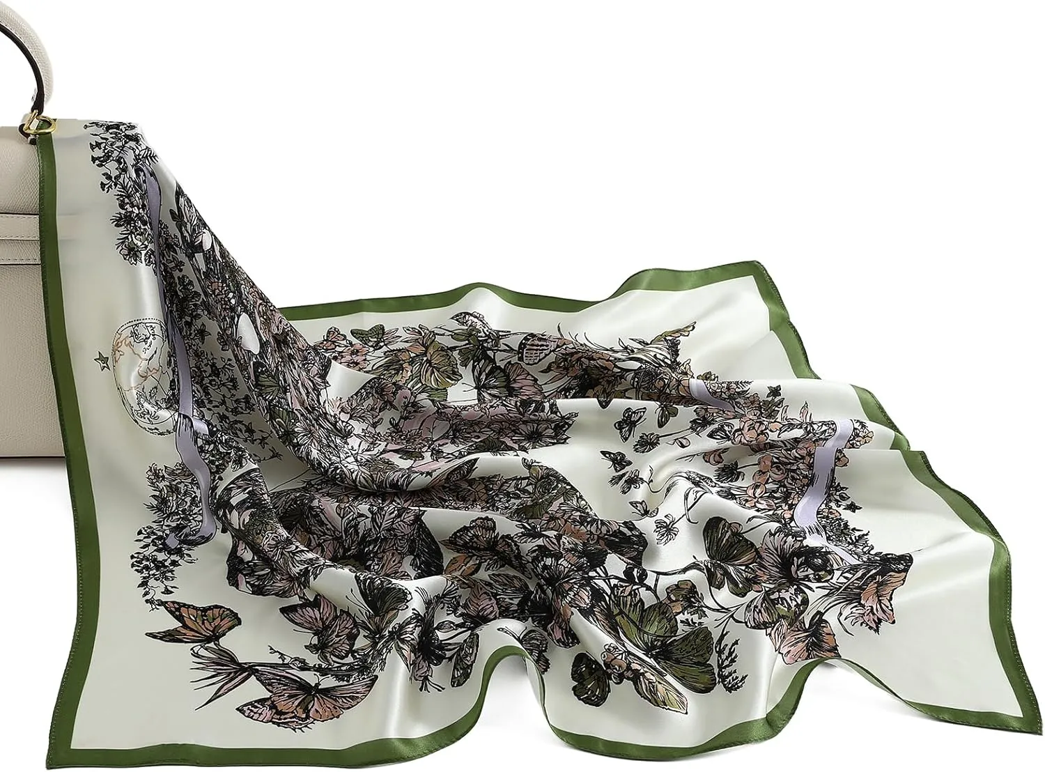 STARWHISPER 100% Pure Mulberry Silk Square Scarf-27''x27 Lightweight Hair Scarves Headscarf Night Sleeping with Gift Packed