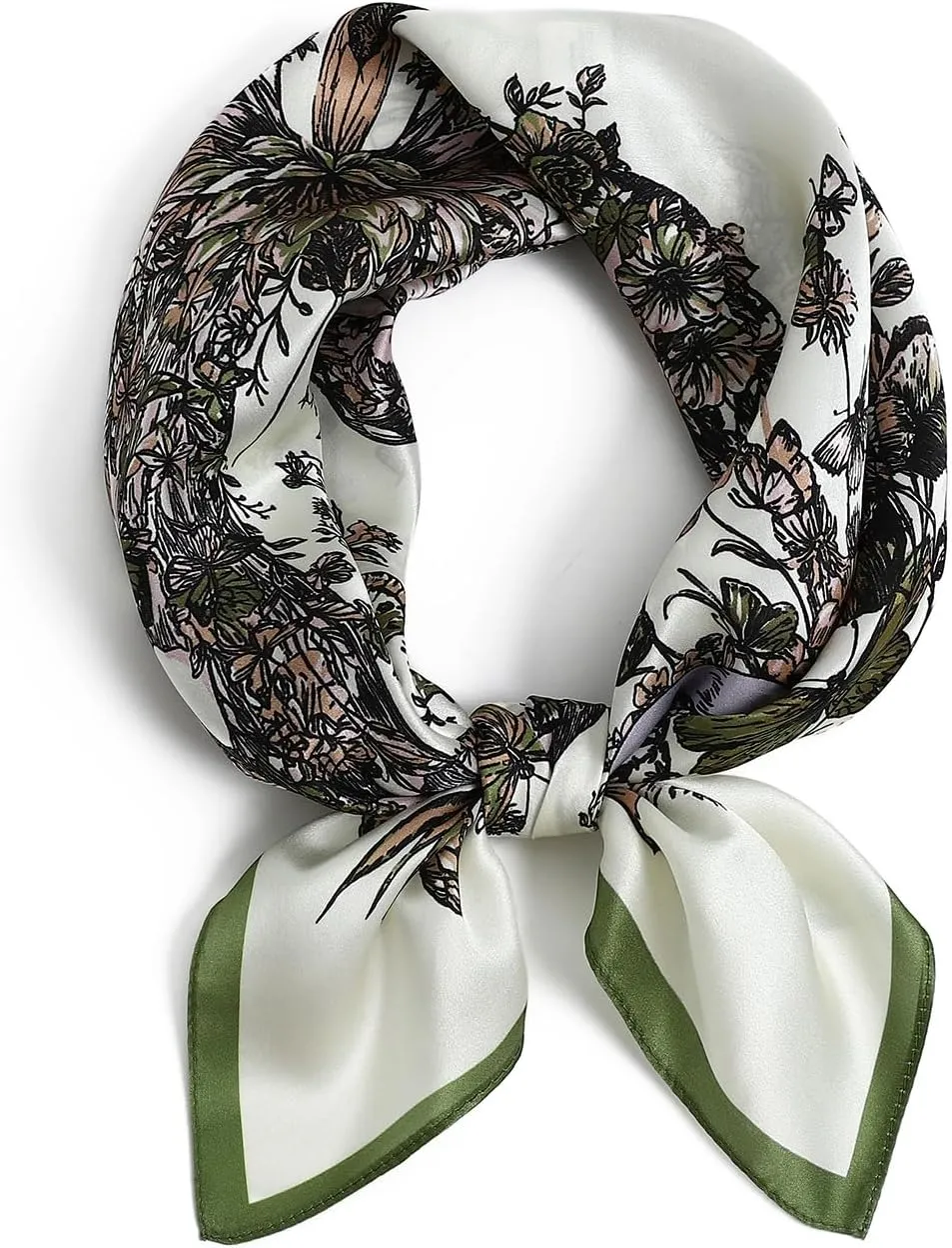 STARWHISPER 100% Pure Mulberry Silk Square Scarf-27''x27 Lightweight Hair Scarves Headscarf Night Sleeping with Gift Packed
