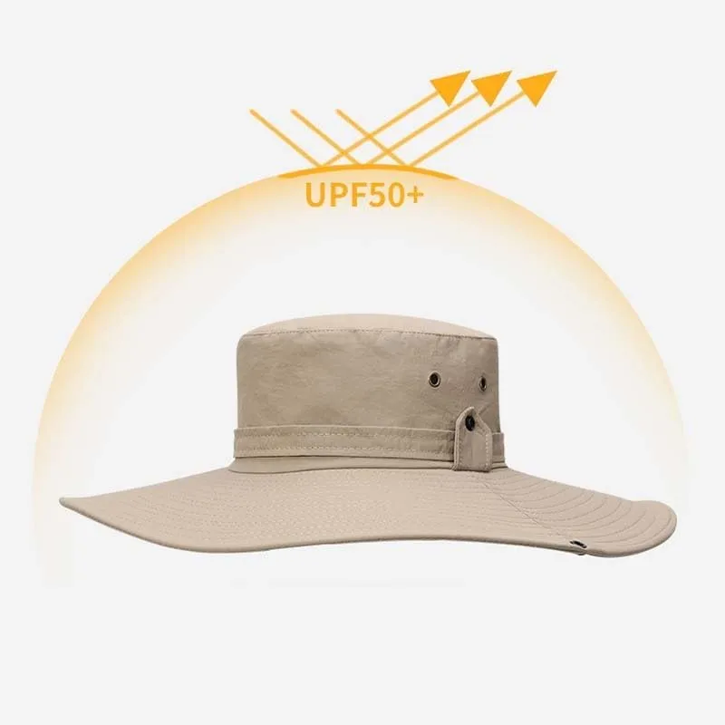 Summer Sun Protection Hat for Men and Quick Dry Fishing Hat Wide Brim Outdoor Hiking Cap for Camping and Sun Protection
