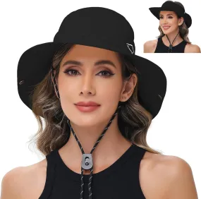 Sun Hats for Women UV Protection Fishing Hat Wide Brim Safari Hats 2 in 1 Zip-Off Sun Visor Hats UPF 50 