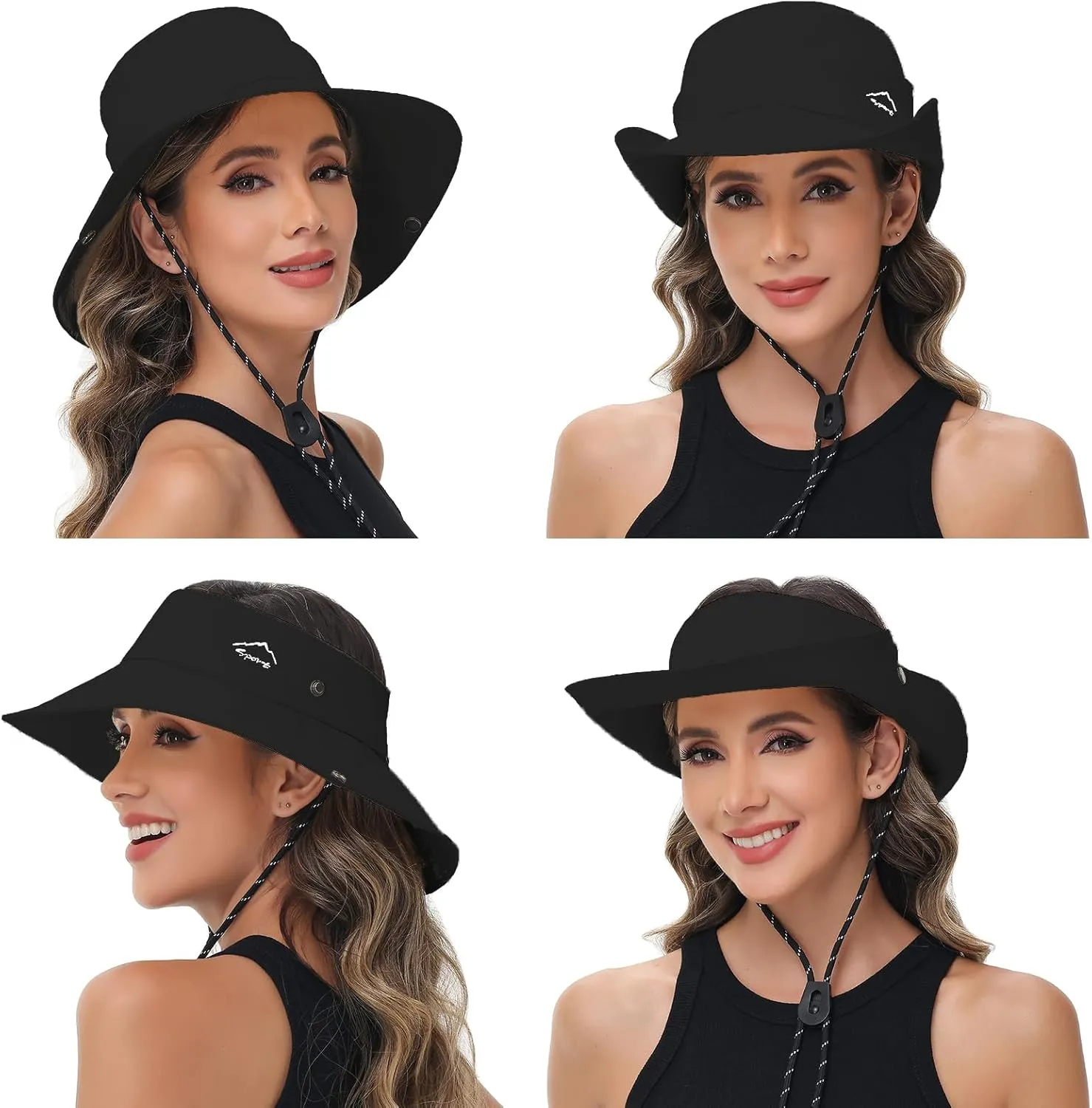 Sun Hats for Women UV Protection Fishing Hat Wide Brim Safari Hats 2 in 1 Zip-Off Sun Visor Hats UPF 50 