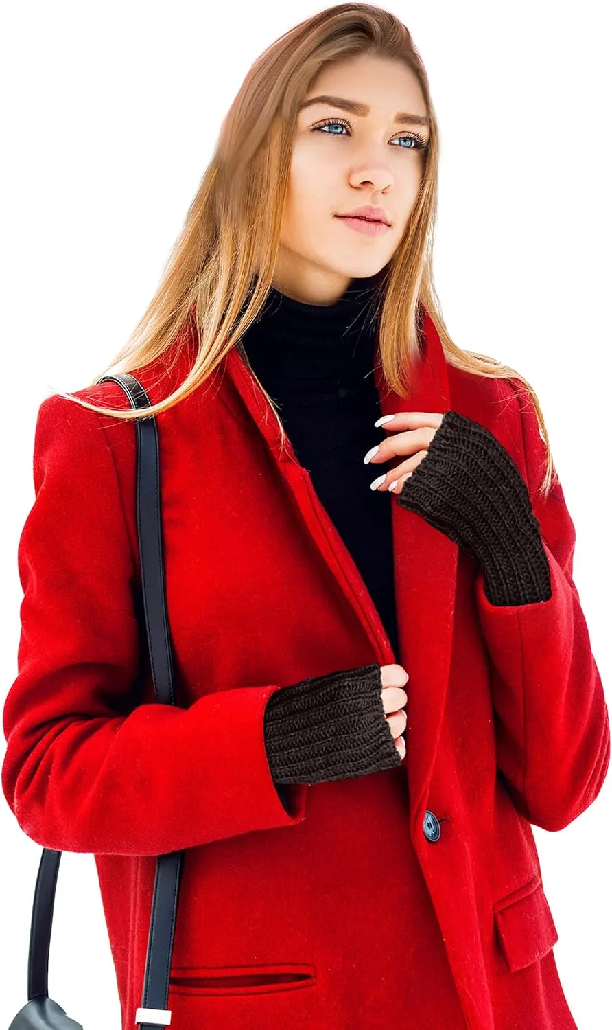 TINKUY PERU Alpaca Wool Fingerless Gloves  Unisex, Hand-Knitted, Warm, Soft, Hypoallergenic  One Size for Winter & Work