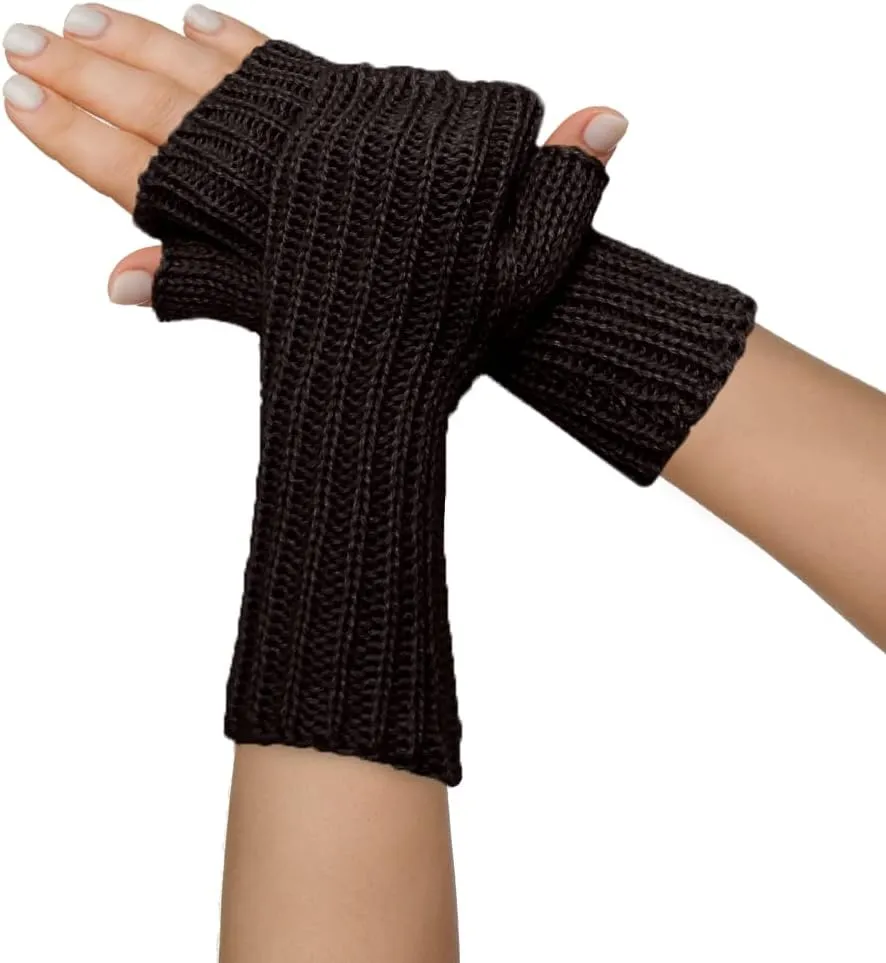 TINKUY PERU Alpaca Wool Fingerless Gloves  Unisex, Hand-Knitted, Warm, Soft, Hypoallergenic  One Size for Winter & Work