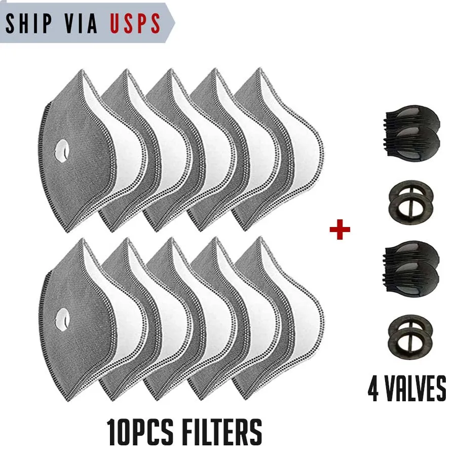 US Flag Sports Mask with 5-Layer PM2.5 Filter & Valves| American Flag Cycling Mask