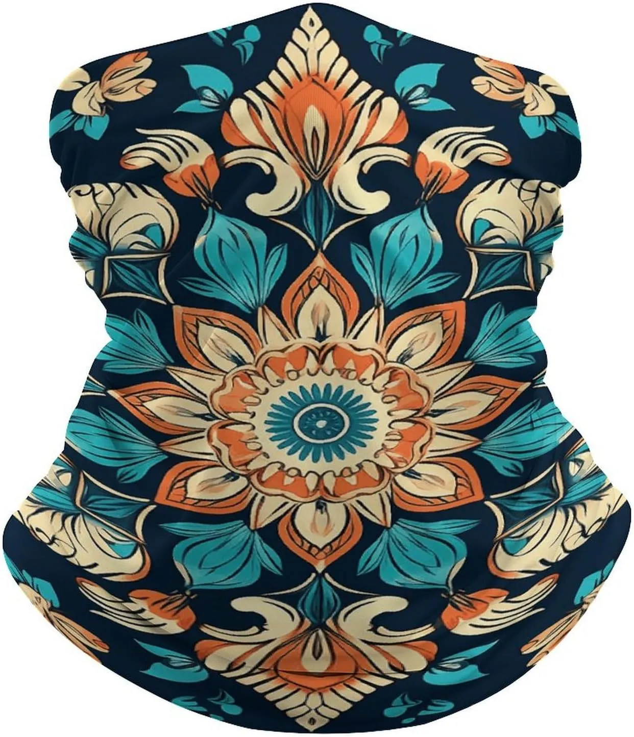 Vintage Mandala Flowers Neck Gaiter UV Sun Protection Balaclava Breathable Ski Face Mask for Men Women Versatile Cover Scarf Bandana Head Wrap