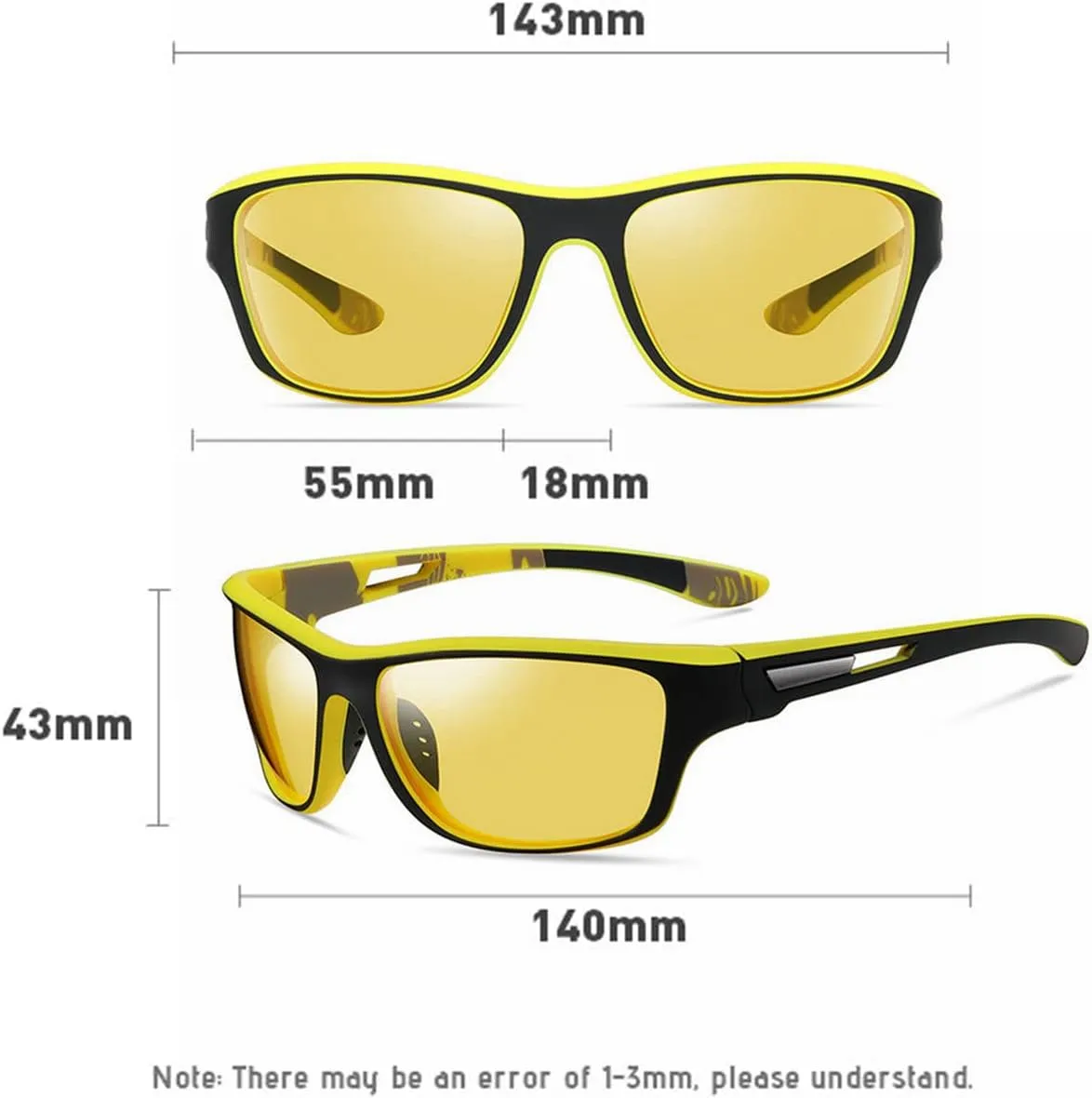 willochra Sports Polarized Night Vision Reading Sunglasses For Men Women Full Lens Magnification Sunglass Readers F27