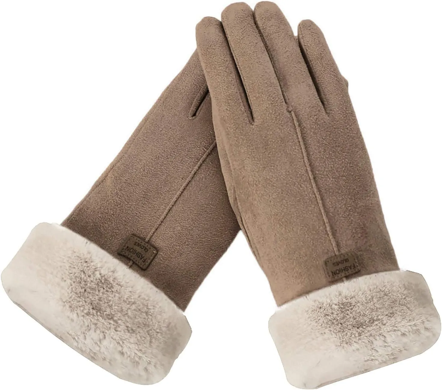 Winter Cotton Gloves for Women, Fleece Lined Warm Gloves, Touchscreen Texting Thick Thermal Snow Driving Gloves