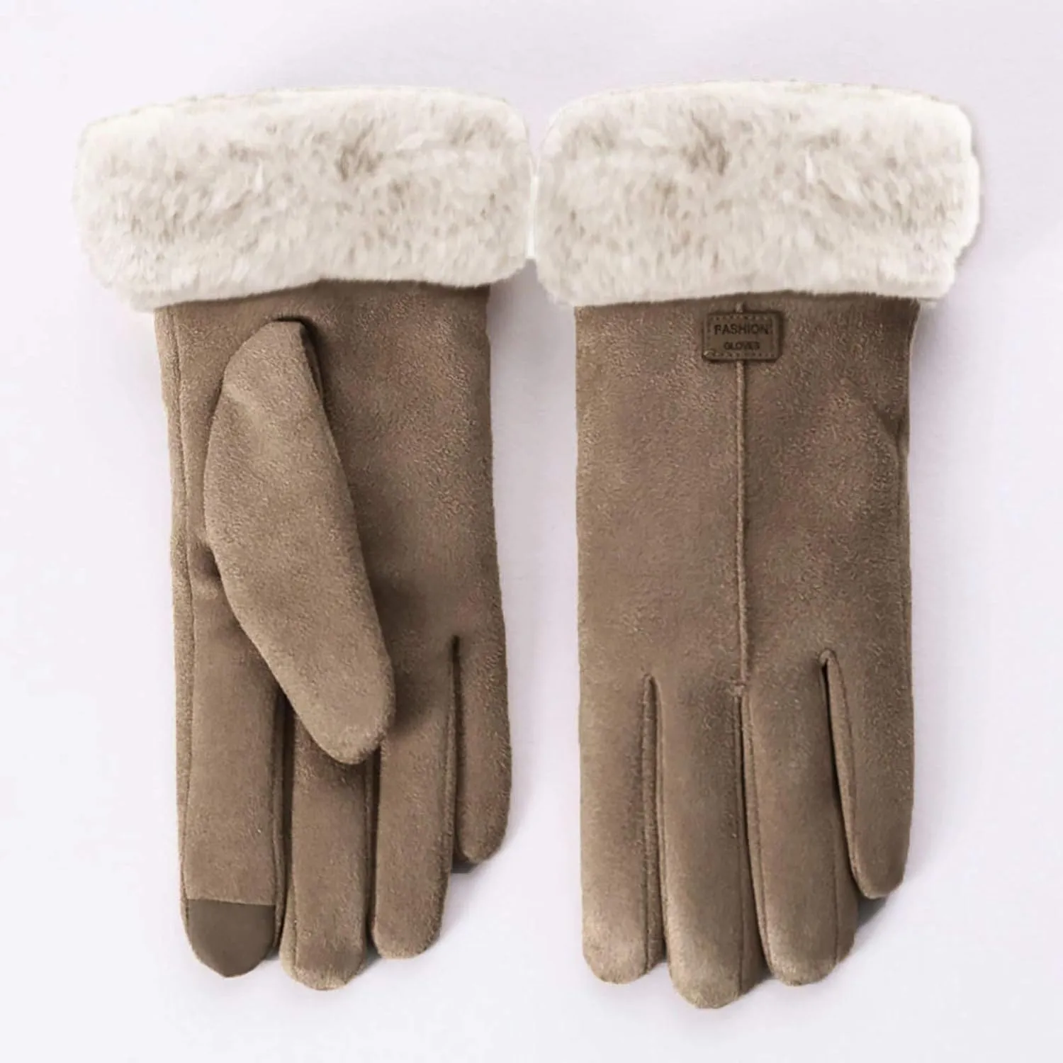 Winter Cotton Gloves for Women, Fleece Lined Warm Gloves, Touchscreen Texting Thick Thermal Snow Driving Gloves