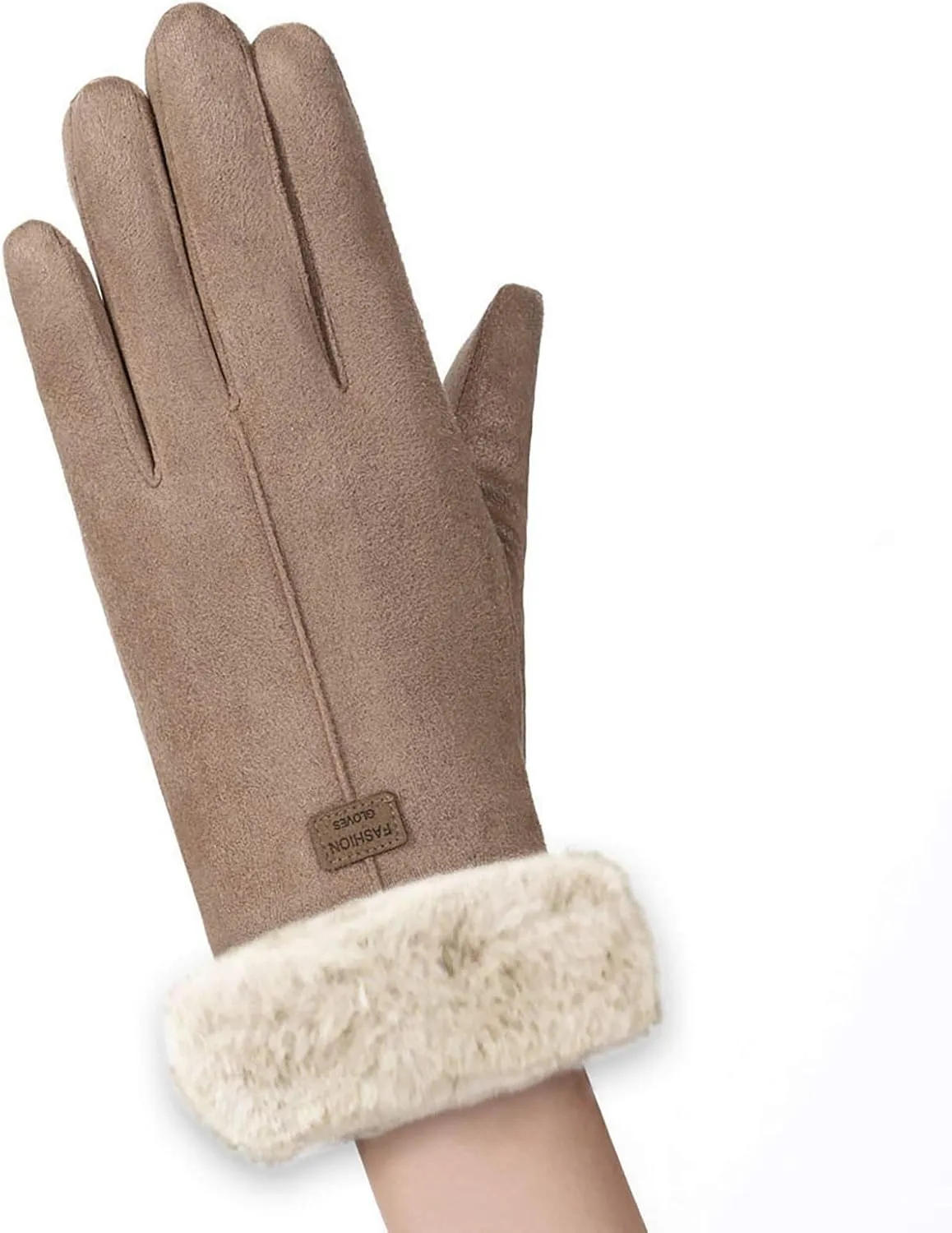Winter Cotton Gloves for Women, Fleece Lined Warm Gloves, Touchscreen Texting Thick Thermal Snow Driving Gloves