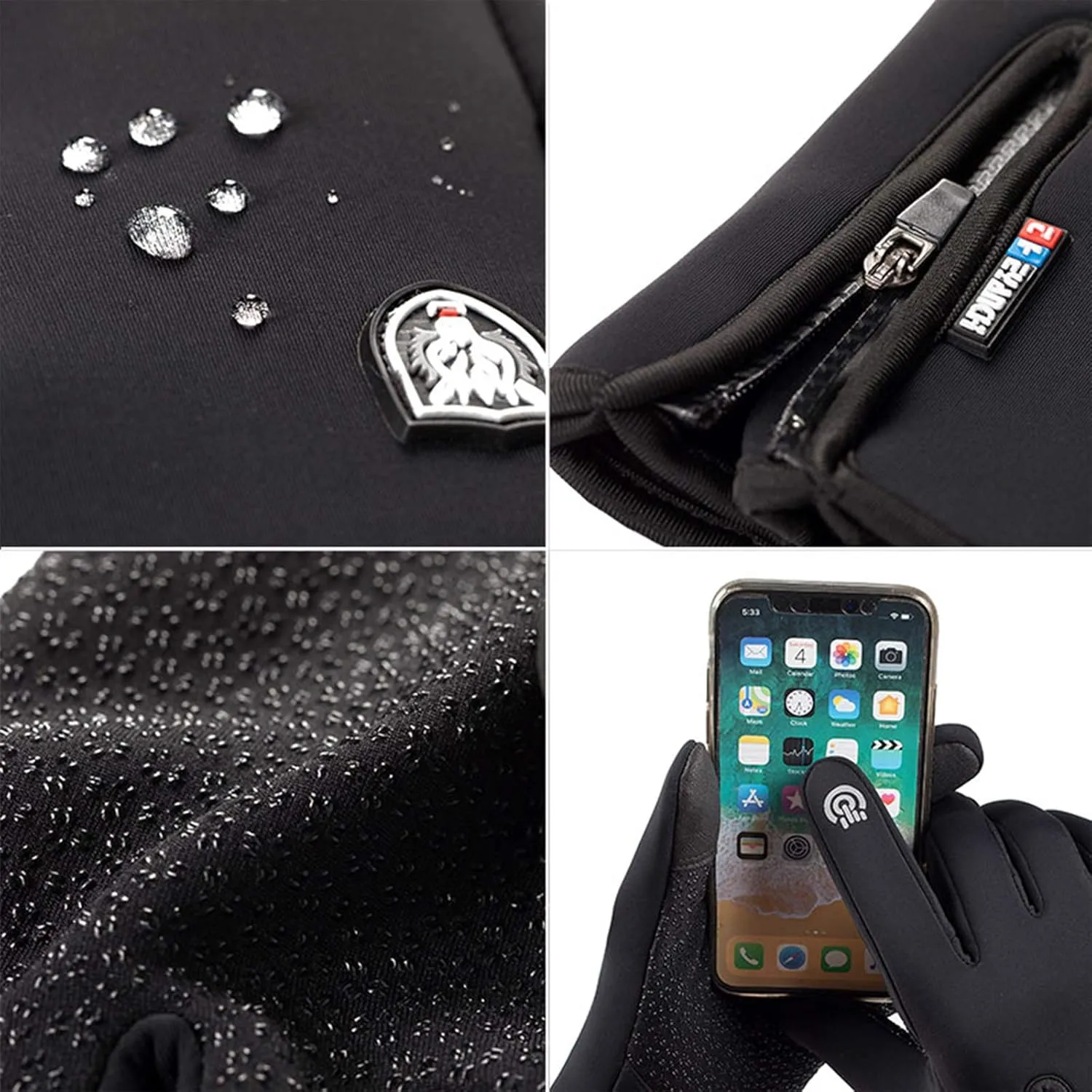 Winter Warm Gloves Men Women Cycling Wkiing Windproof and Waterproof Pu Leather Touchscreen Cold Weather Driving Gloves