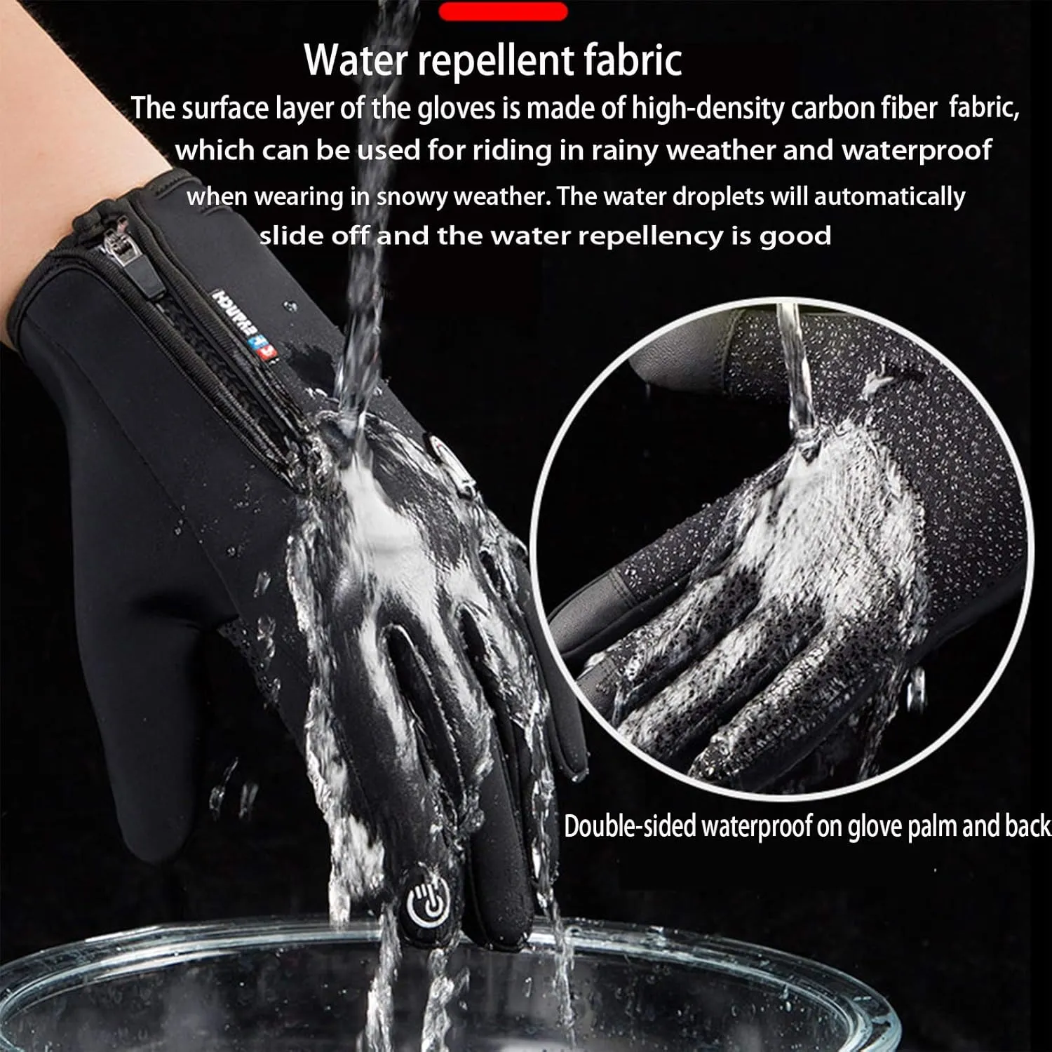 Winter Warm Gloves Men Women Cycling Wkiing Windproof and Waterproof Pu Leather Touchscreen Cold Weather Driving Gloves