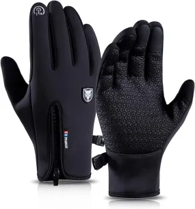 Winter Warm Gloves Men Women Cycling Wkiing Windproof and Waterproof Pu Leather Touchscreen Cold Weather Driving Gloves