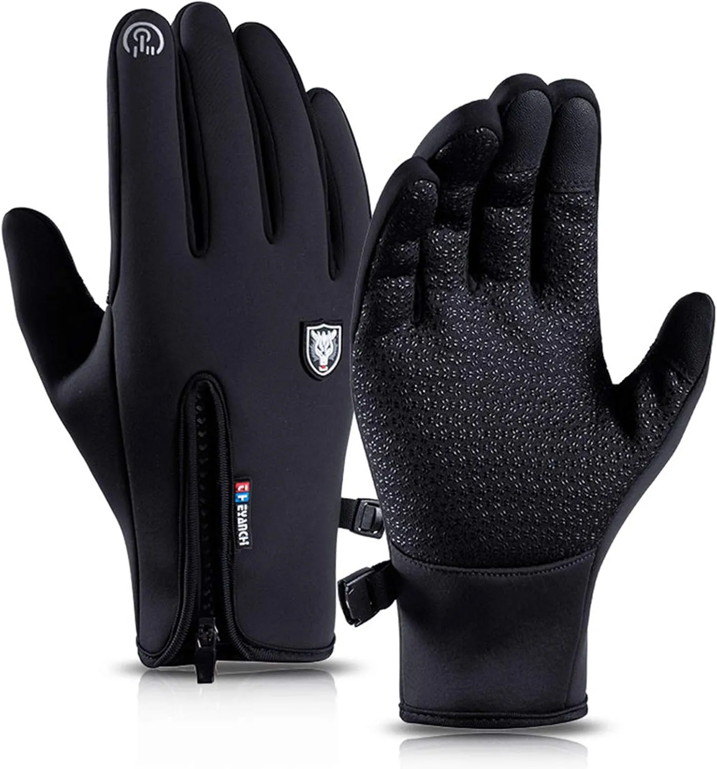 Winter Warm Gloves Men Women Cycling Wkiing Windproof and Waterproof Pu Leather Touchscreen Cold Weather Driving Gloves