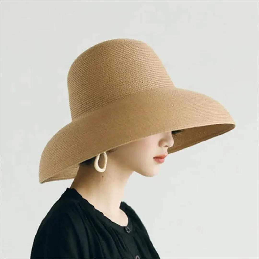 Women Summer Hat Sun Hat Folding Beach Hat Big Brim Travel Sunscreen Sun Hat