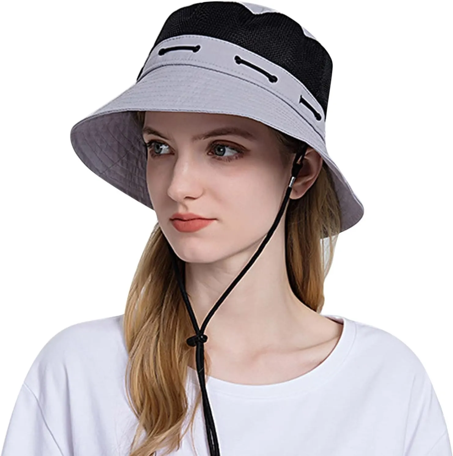 Women Sun Hat Wide Brim Protection Beach Hat Adjustable Bucket Hat Summer Hats Dark Bucket Hats for Men