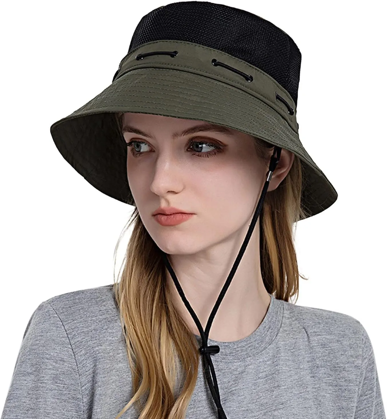 Women Sun Hat Wide Brim Protection Beach Hat Adjustable Bucket Hat Summer Hats Dark Bucket Hats for Men