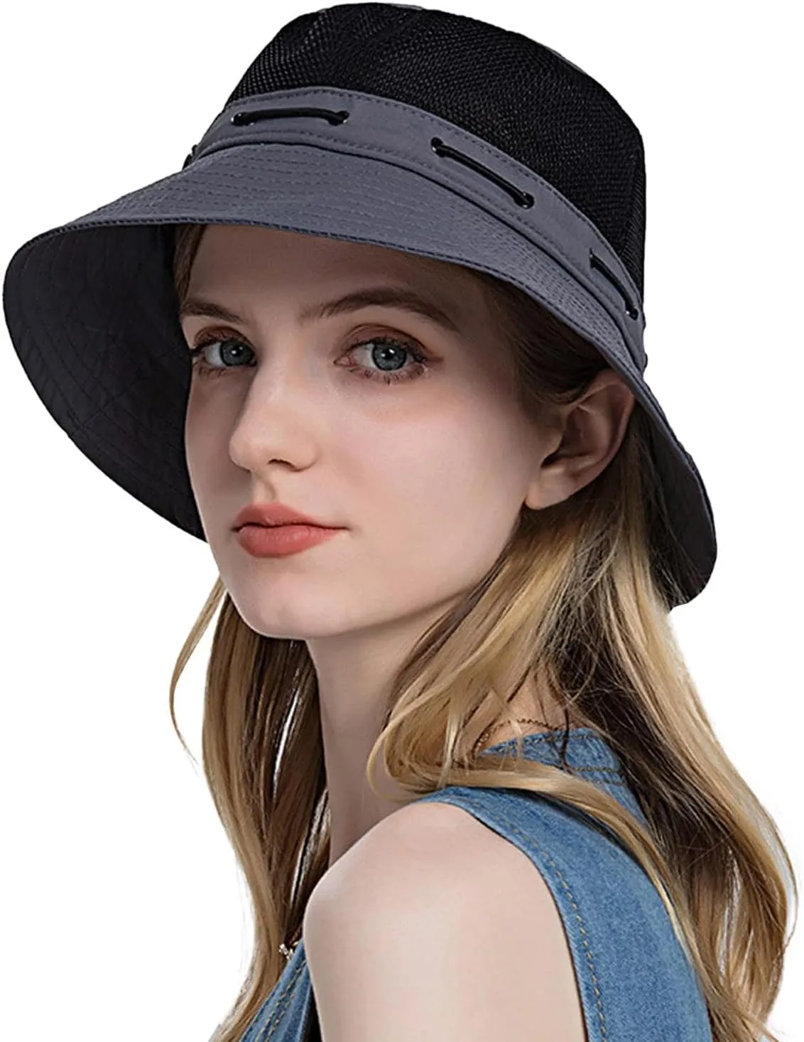 Women Sun Hat Wide Brim Protection Beach Hat Adjustable Bucket Hat Summer Hats Dark Bucket Hats for Men