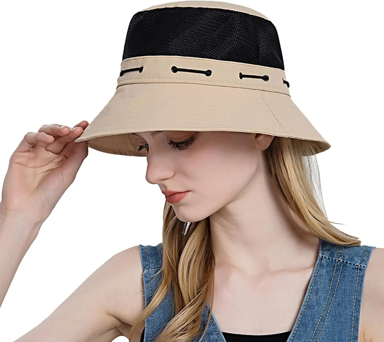 Women Sun Hat Wide Brim Protection Beach Hat Adjustable Bucket Hat Summer Hats Dark Bucket Hats for Men