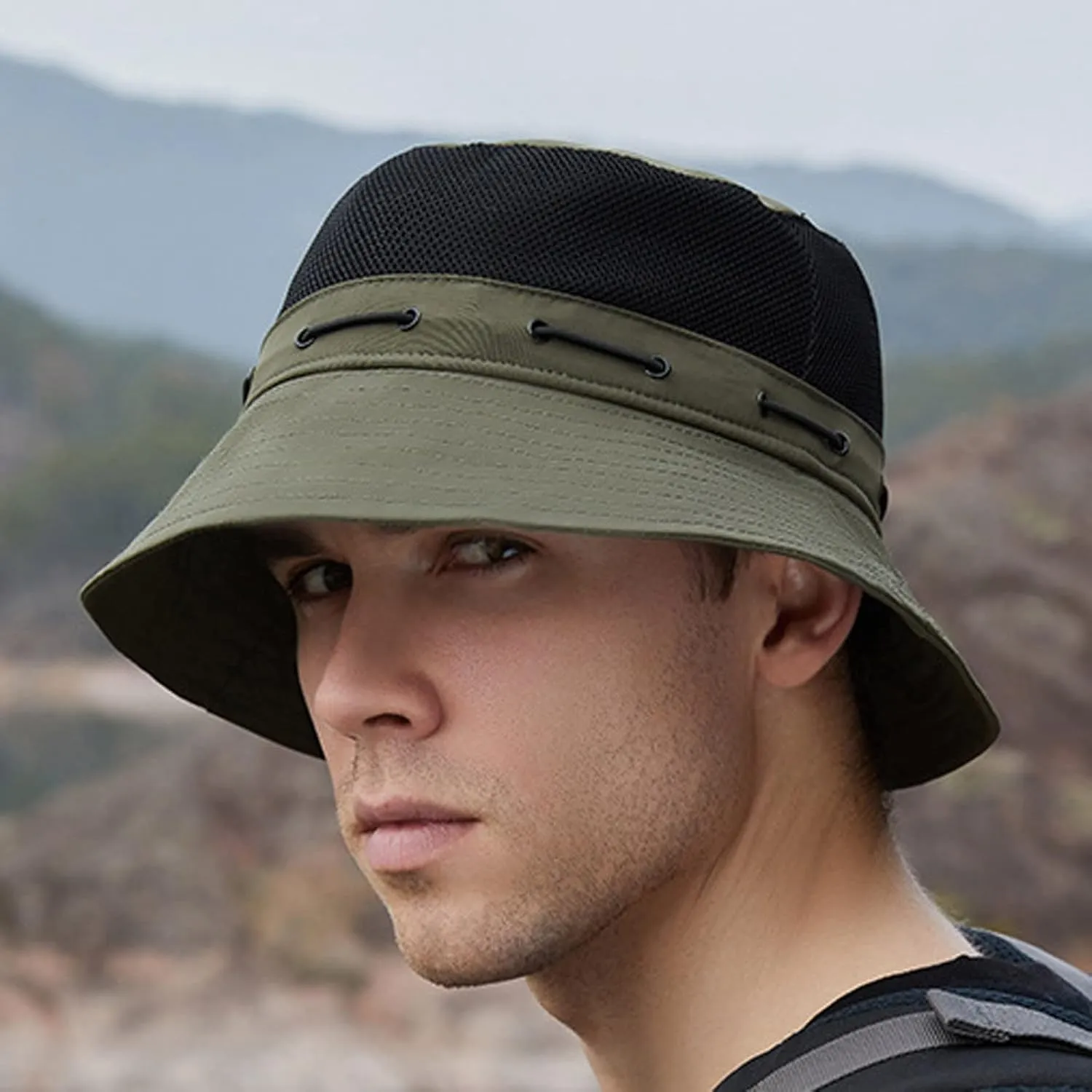 Women Sun Hat Wide Brim Protection Beach Hat Adjustable Bucket Hat Summer Hats Dark Bucket Hats for Men