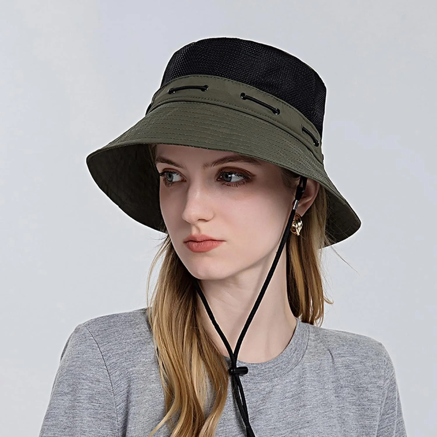 Women Sun Hat Wide Brim Protection Beach Hat Adjustable Bucket Hat Summer Hats Dark Bucket Hats for Men