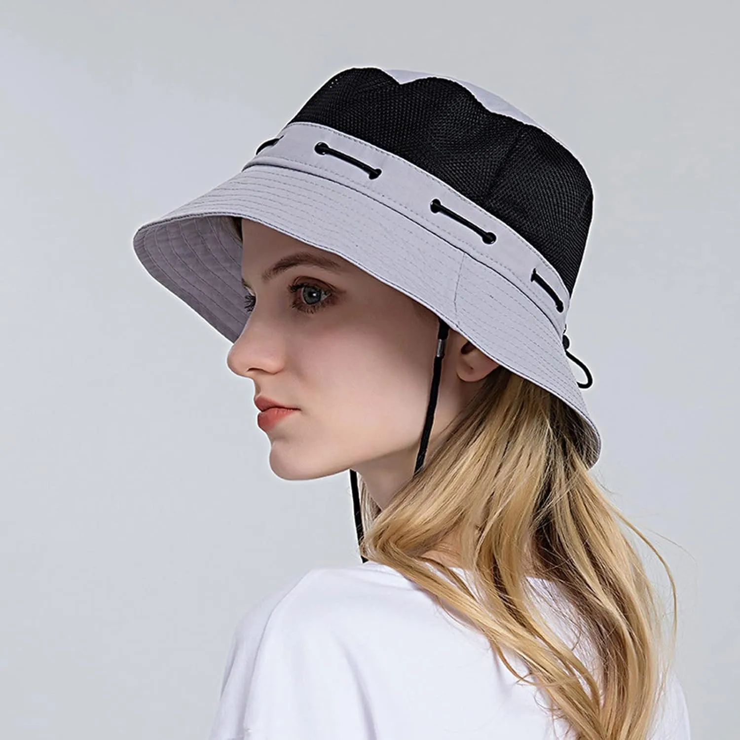 Women Sun Hat Wide Brim Protection Beach Hat Adjustable Bucket Hat Summer Hats Dark Bucket Hats for Men