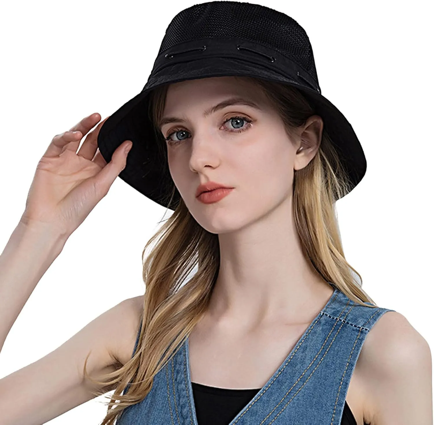 Women Sun Hat Wide Brim Protection Beach Hat Adjustable Bucket Hat Summer Hats Dark Bucket Hats for Men
