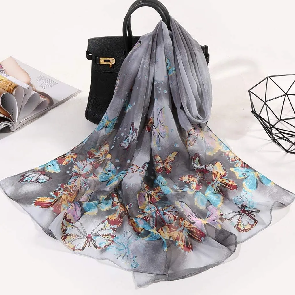Women's Scarves Lady Light Soft Fashion Scarf Wrap Shawl Large Silk Feel Floral Scarves for Women Elegant Winter Warm Scarves