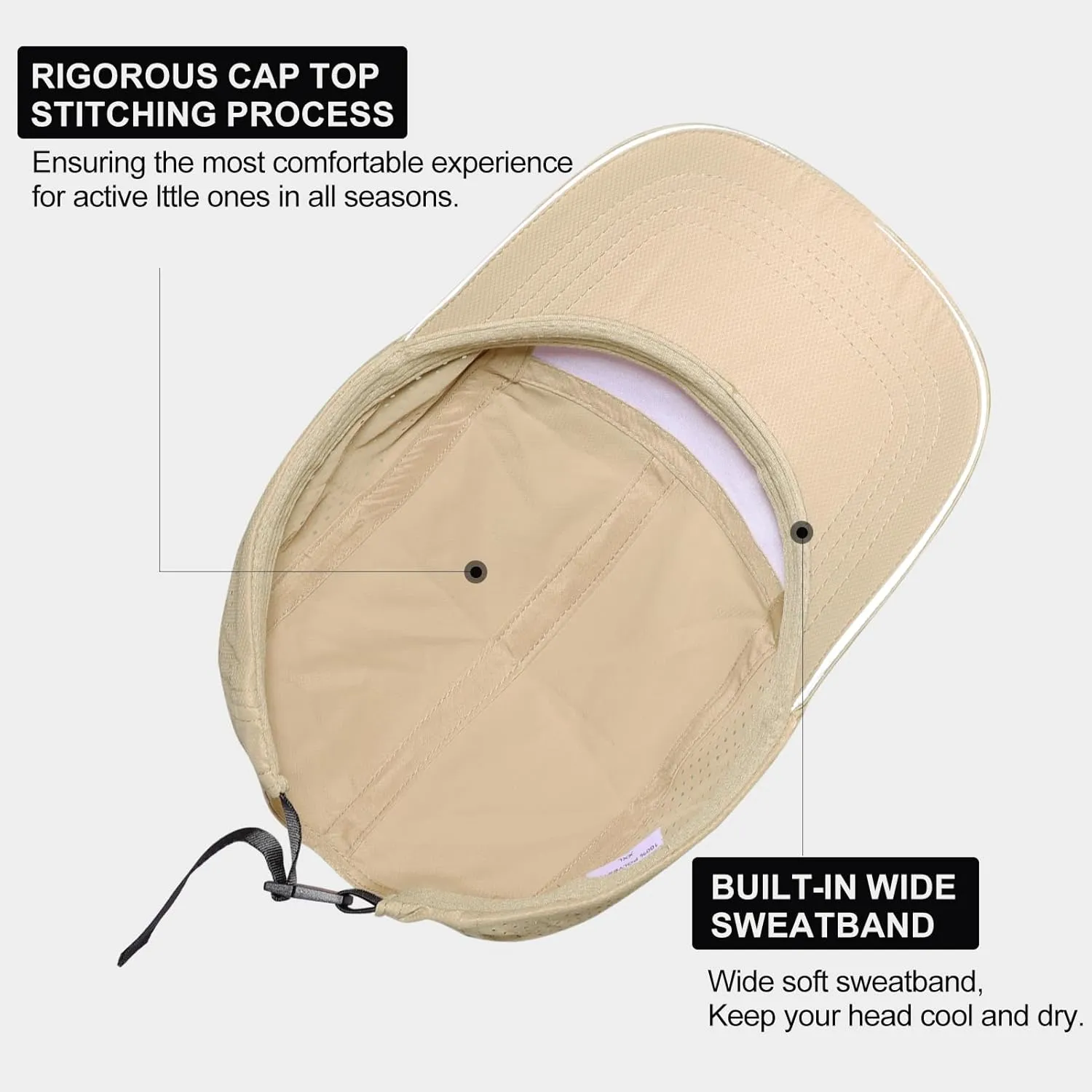 XXL Mens Quick Dry Baseball Cap Cooling Breathable Mesh Sports Cap Lightweight Run Hat with Reflective Trim