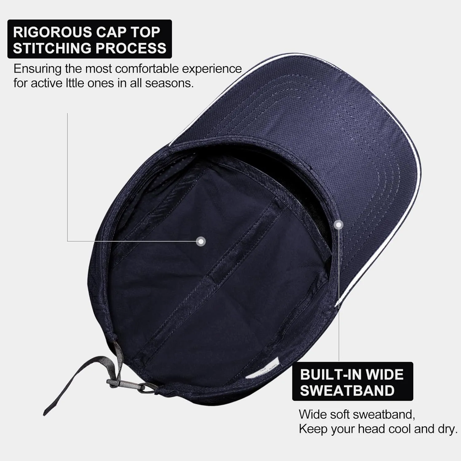 XXL Mens Quick Dry Baseball Cap Cooling Breathable Mesh Sports Cap Lightweight Run Hat with Reflective Trim