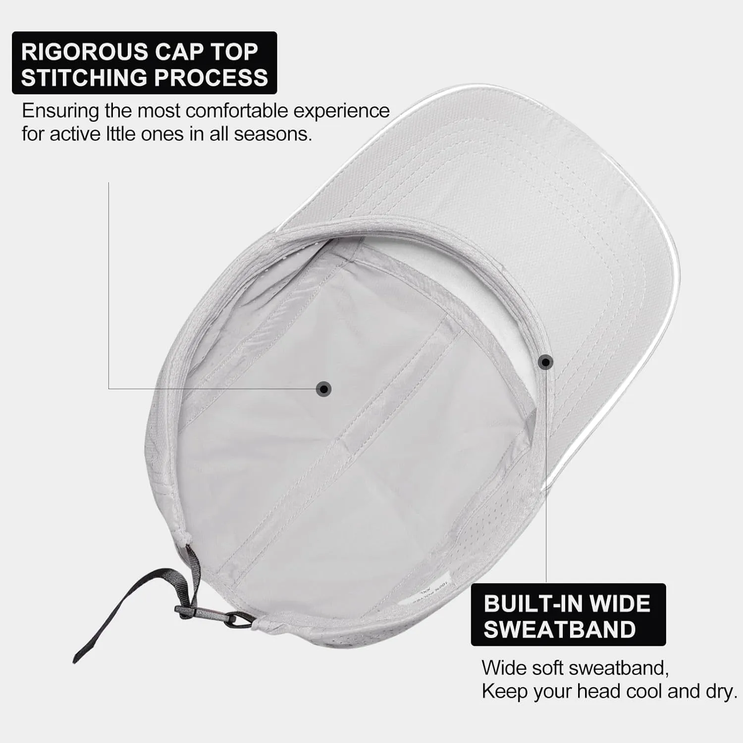 XXL Mens Quick Dry Baseball Cap Cooling Breathable Mesh Sports Cap Lightweight Run Hat with Reflective Trim